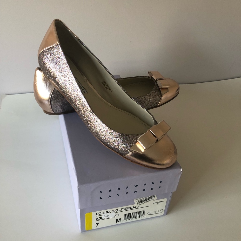 Vera Wang Lavender Label flats - metallic sparkle